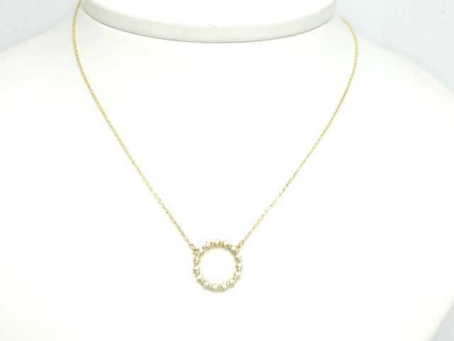 Collier cercle, or jaune 10 carats, zircons incolores - PAU-1172-J - Exclusivités