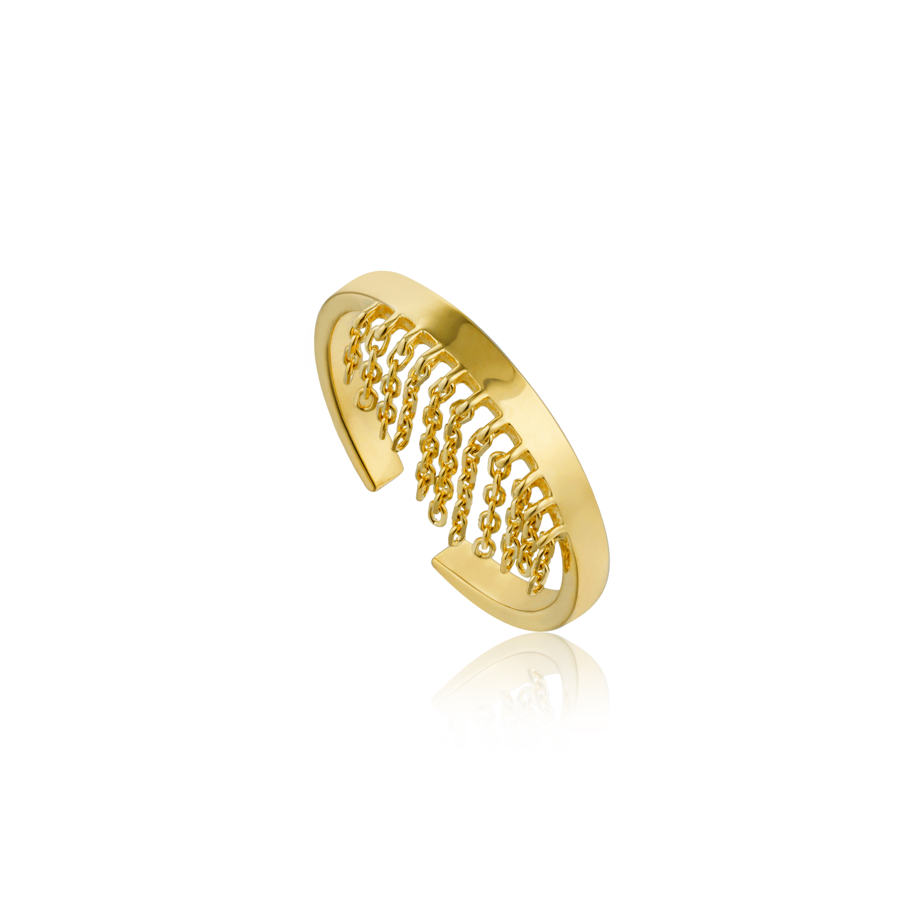 Bague ajustable argent doré