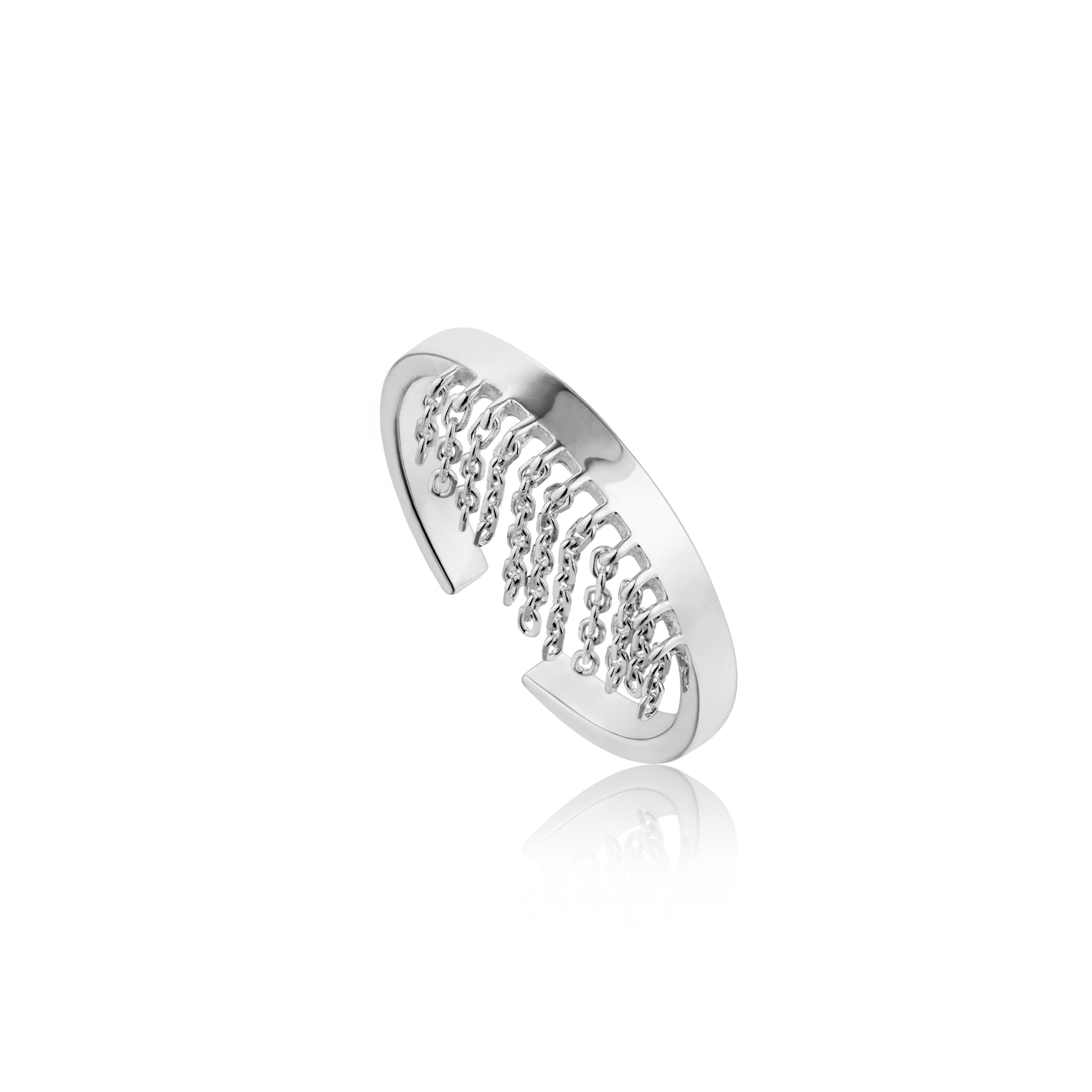 Bague ajustable argent rhodié - R013-01H - Ania Haie