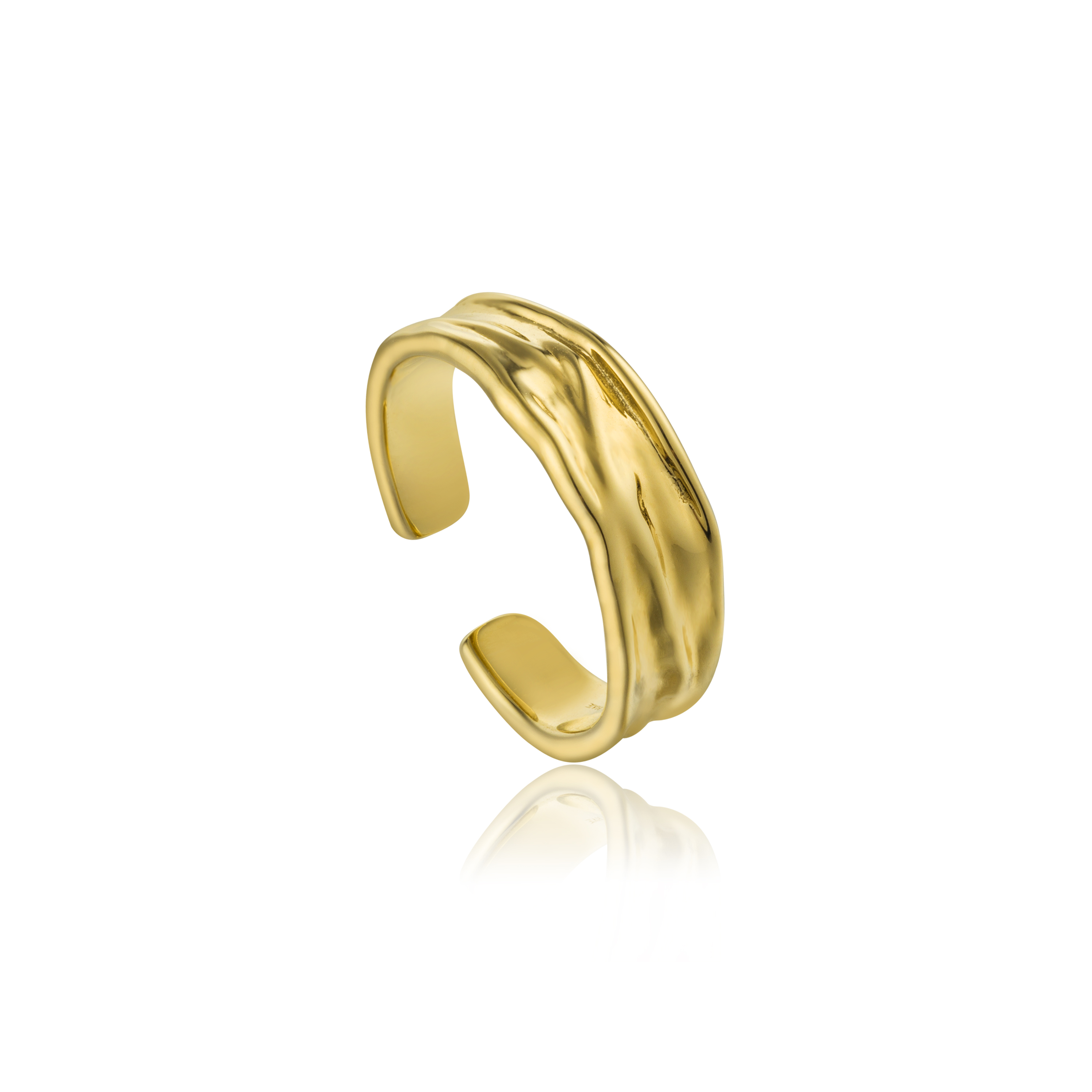 Bague ajustable crush argent doré