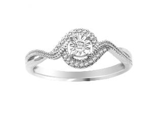 Bague or blannc 12 pts dia