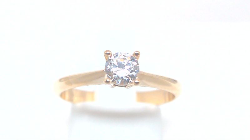 Bague solitaire, or rose 10 carats, zircon incolore - RDS01-0945-R - Exclusivités