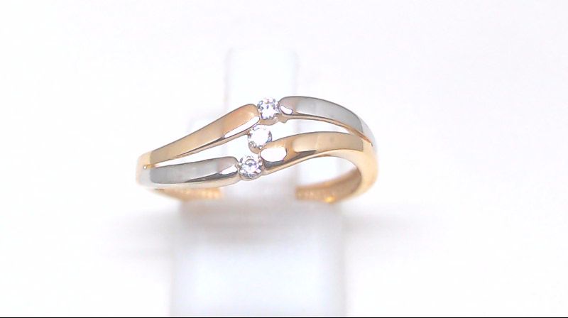 Bague en or 2 tons rose avec zircons Bague en or 2 tons rose avec zircons