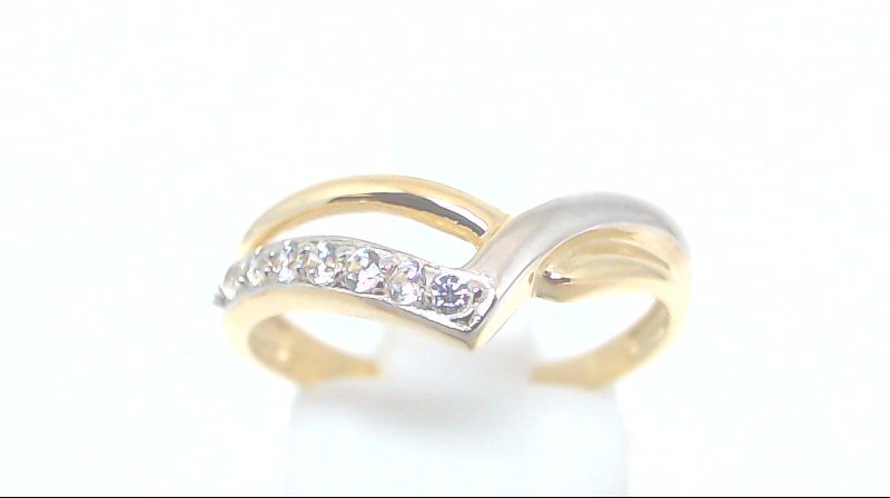 Bague or 2 tons (jaune/blanc), zircons Bague or 2 tons (jaune/blanc), zircons