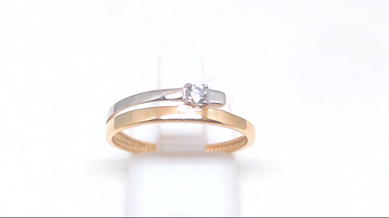 Bague en or 2 tons rose avec zircons