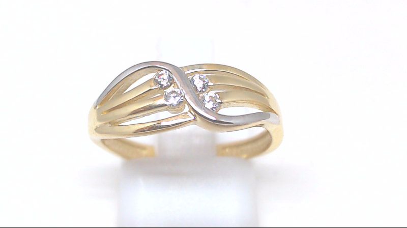 Bague en or 2 tons avec zircons Bague en or 2 tons avec zircons