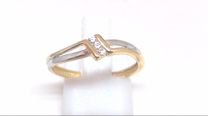 Bague or 2 tons (jaune/blanc), zircons