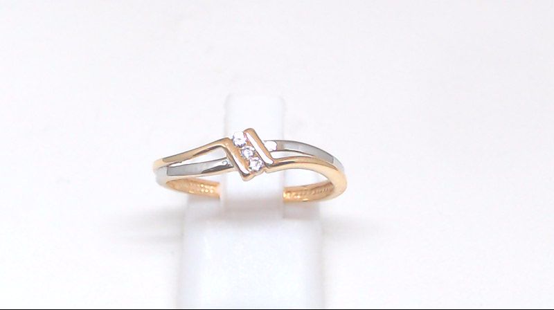Bague or 2 tons (rose/blanc), zircons Bague or 2 tons (rose/blanc), zircons