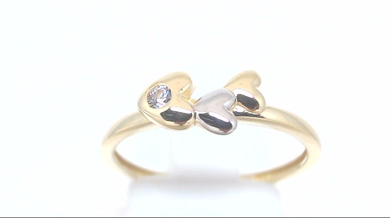 2-tone gold with zirconium heart ring - RMDD01-1873-2T - Exclusivity