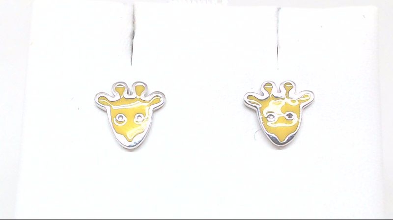 Bo fixes en argent tete de girafe émail