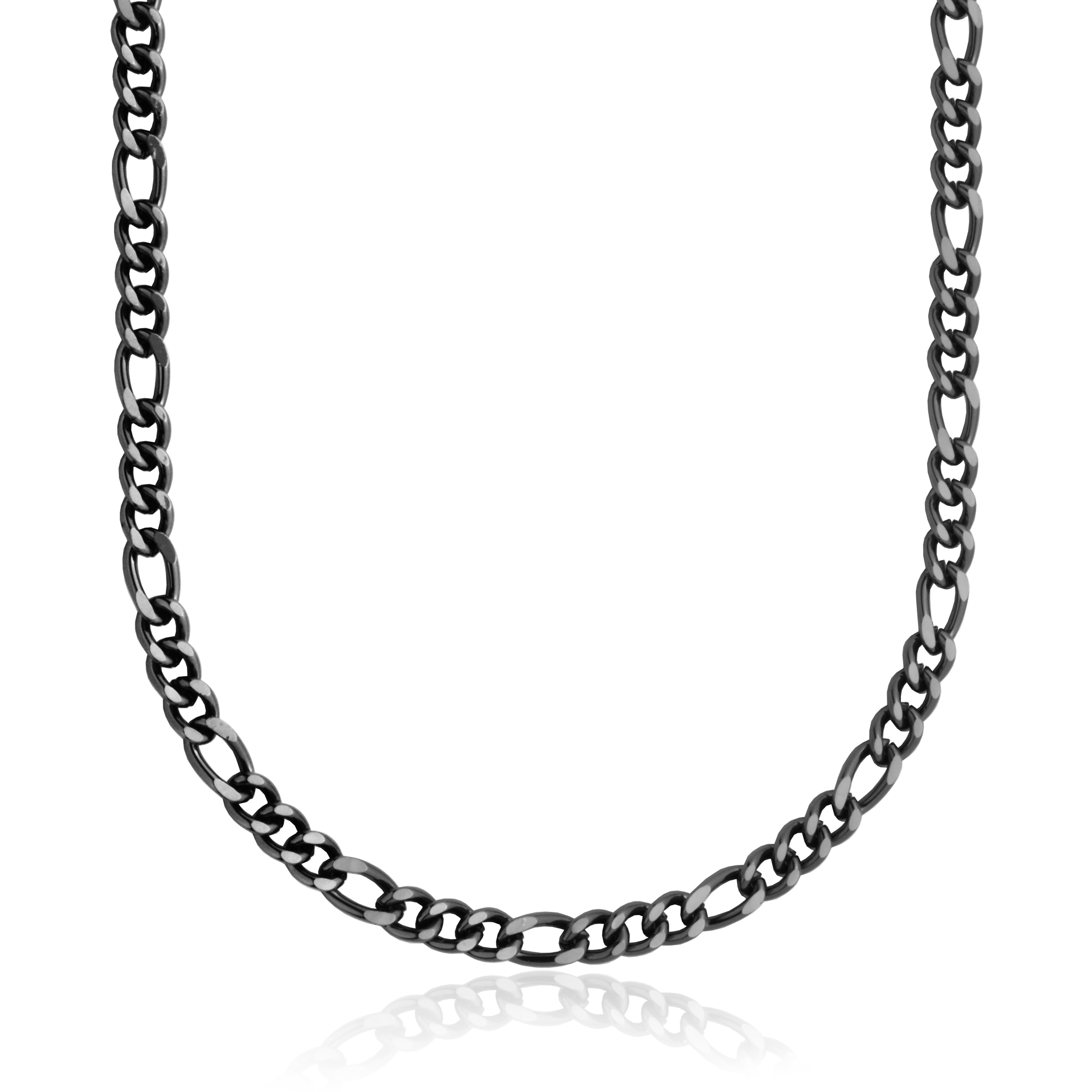 Chaine figaro acier noir Chaine figaro acier noir