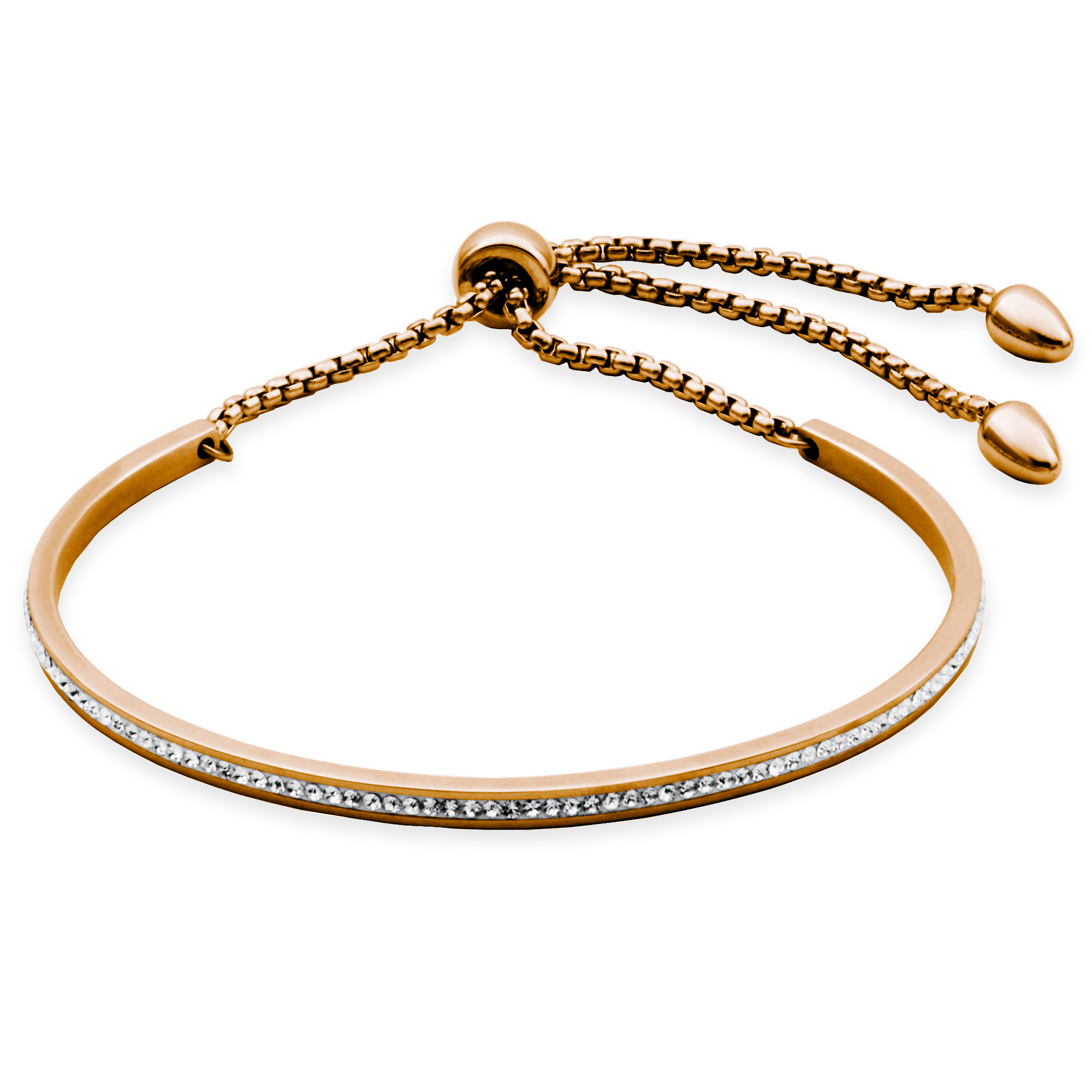 Bracelet rigide femme acier rosé et cz - T1X8500311 - Steelx