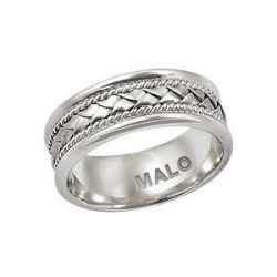 Jonc avec motifs or blanc 6 mm - W-360-622G - Malo